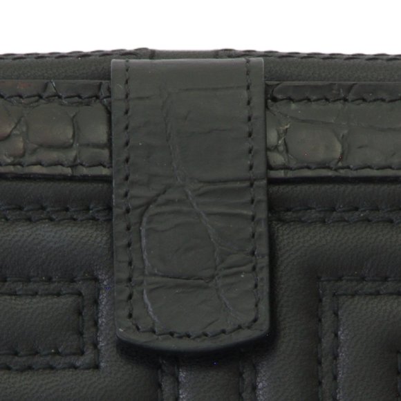 Authentic Versace Genuine Black Leather Trifold Wallet with Medusa Medallion - Picture 6 of 12